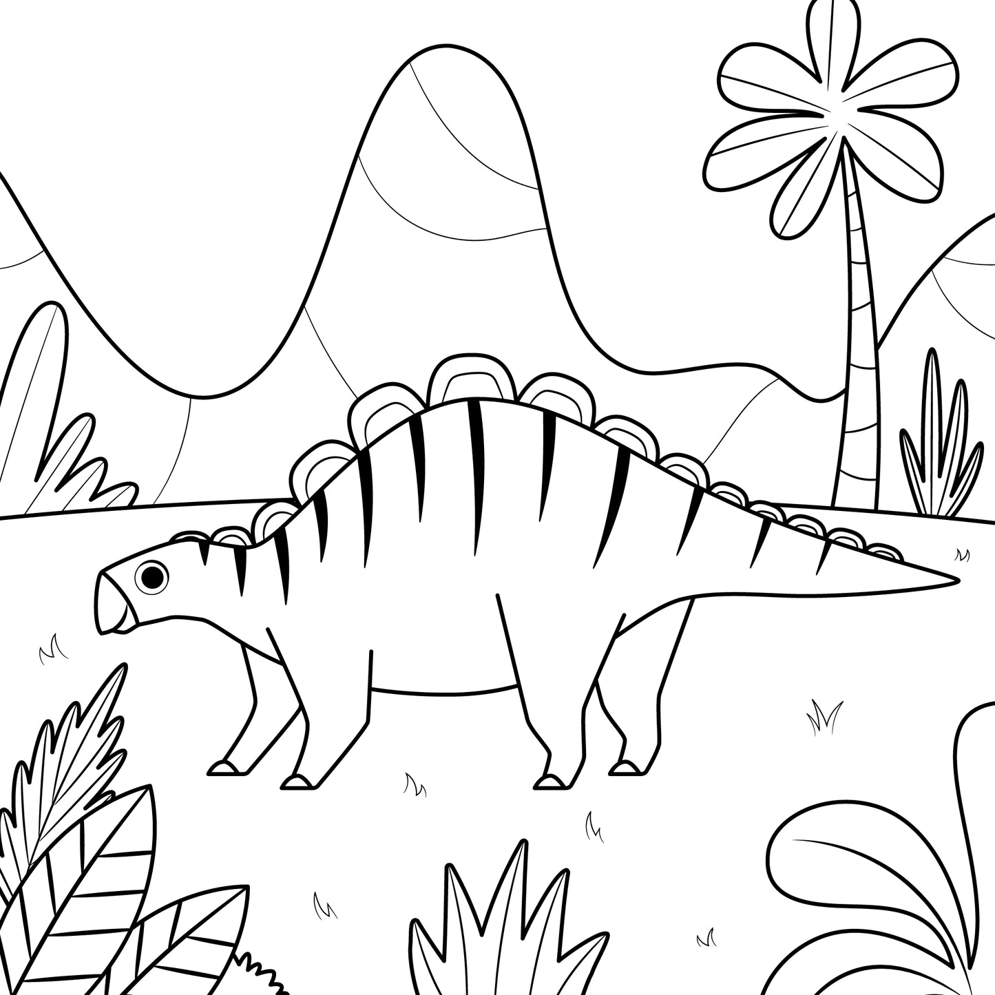 Stegosaurs Coloring Page