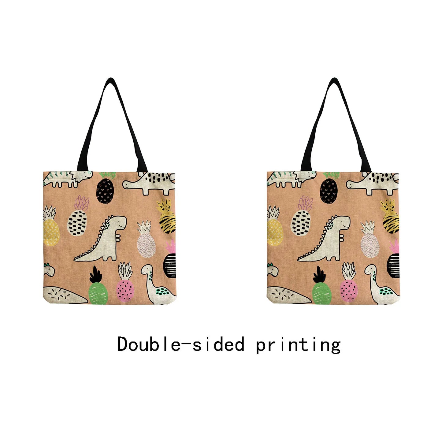 Cartoon Animal Dinosaur Print Women's Shoulder Bag High Capacity Portable Shopping Bag Trendy Handbag 2022Totebags For Women