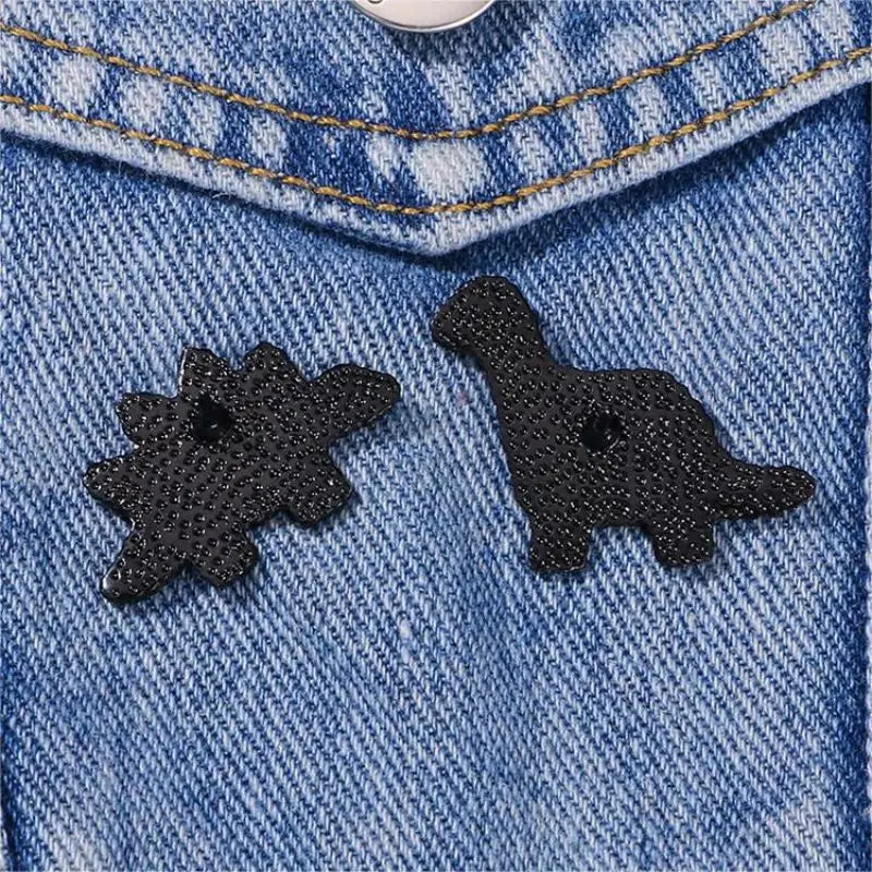 Cute Cartoon Dinosaur Biscuits Tomato Ketchup Enamel Brooch Brontosaurus Stegosaur Lapel Pin Badge Backpack Clothing Accessories
