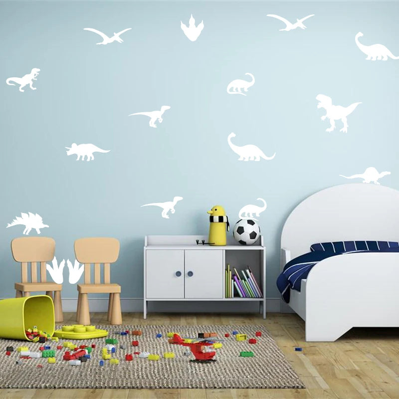 Dinosaur Silhouette Vinyl Wall Sticker - Kids Room, Laptop Decal for Apple MacBook & Car Decoration