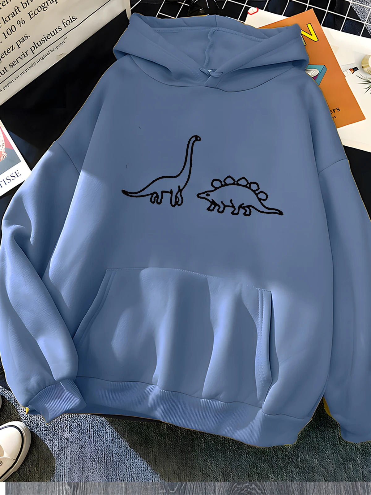 Kawaii Dinosaur Print Women's Hoodie