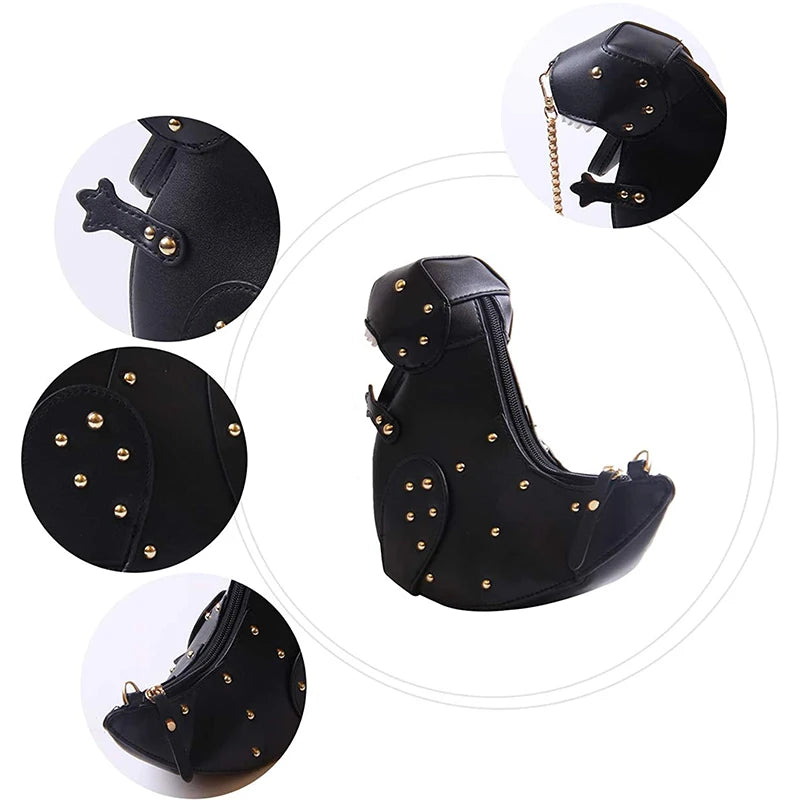 Dinosaur Design Rivets Women's Purses and Handbags Shoulder Chain Bag Designer Small Crossbody Bag Female Clutch Bag Pu Leather