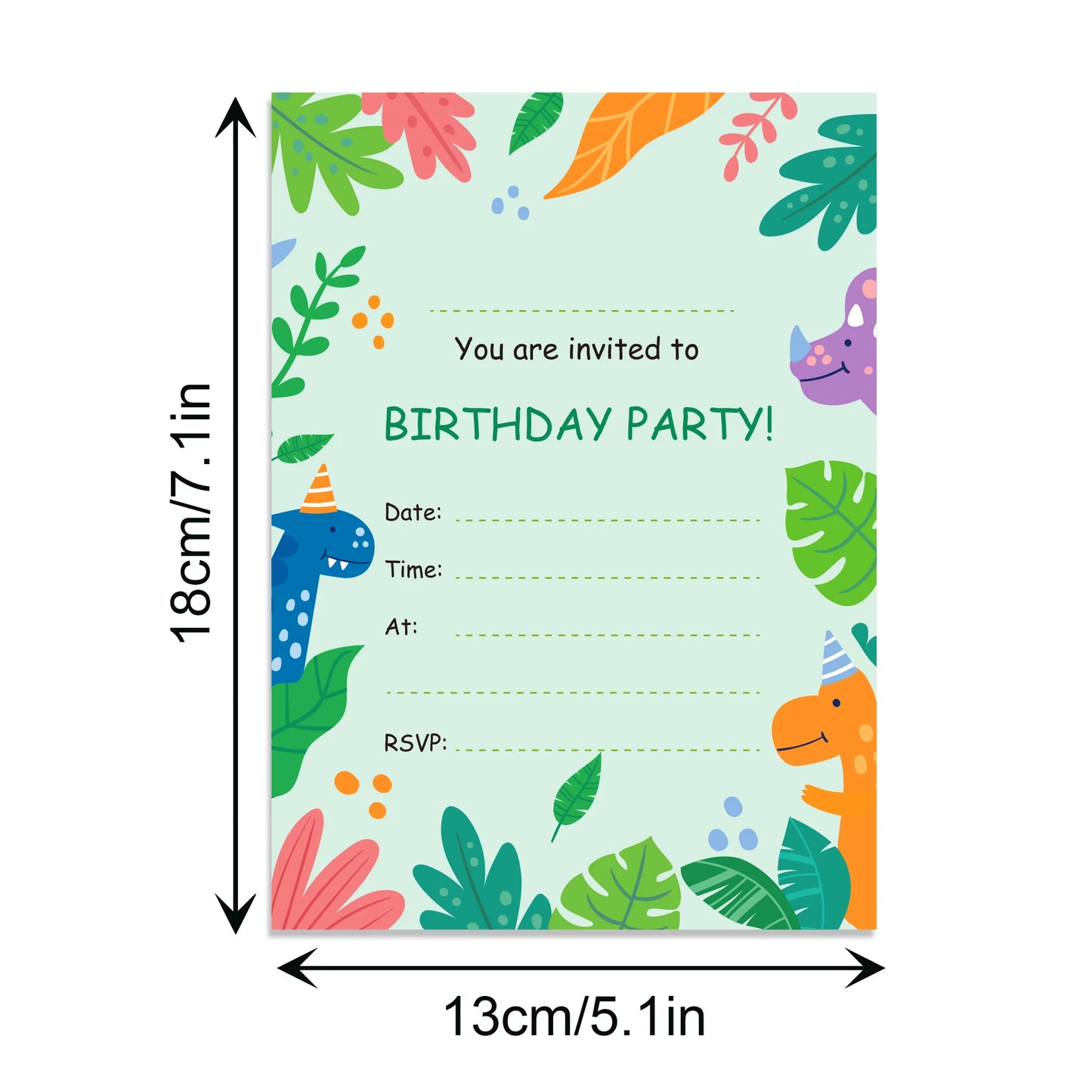 24pcs Cartoon Jungle Wild ONE Animals Dinosaur Theme Invitation Cards and Envelopes Baby Shower Birthday Party Wedding Supplies