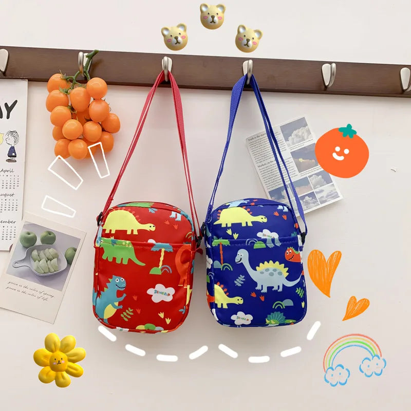 Messenger Bag Cute Cartoon Dinosaur Mini Crossbody Shoulder Bag for Baby Girls Boys Coin Purse Zipper Money Phone Pouch