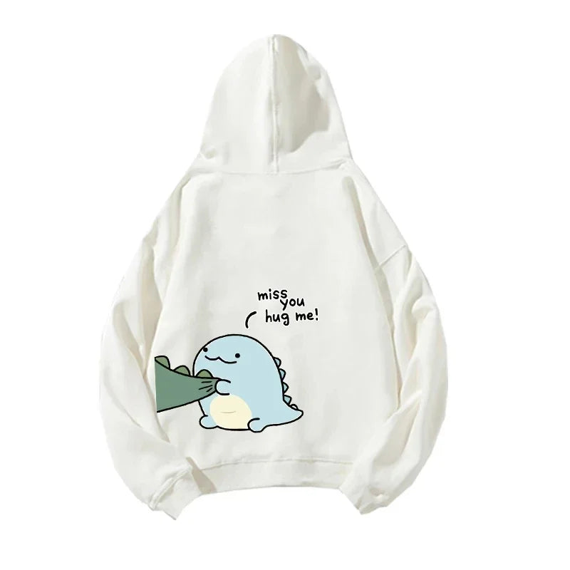 Couples Dinosaur Print Hoodie