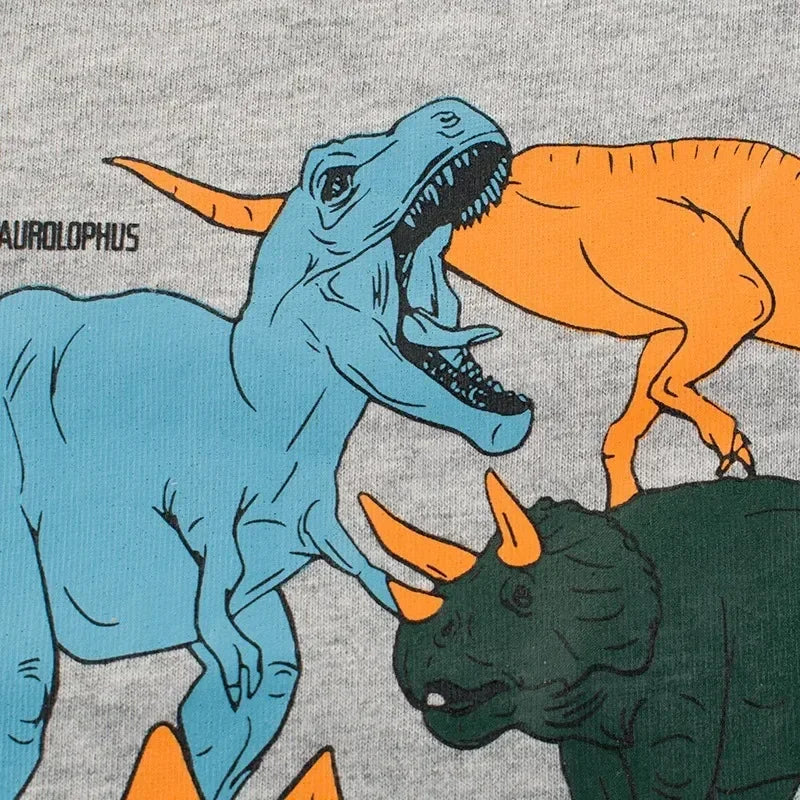 Cartoon Dinosaur Long Sleeve T-Shirt for Boys, 2-9Y