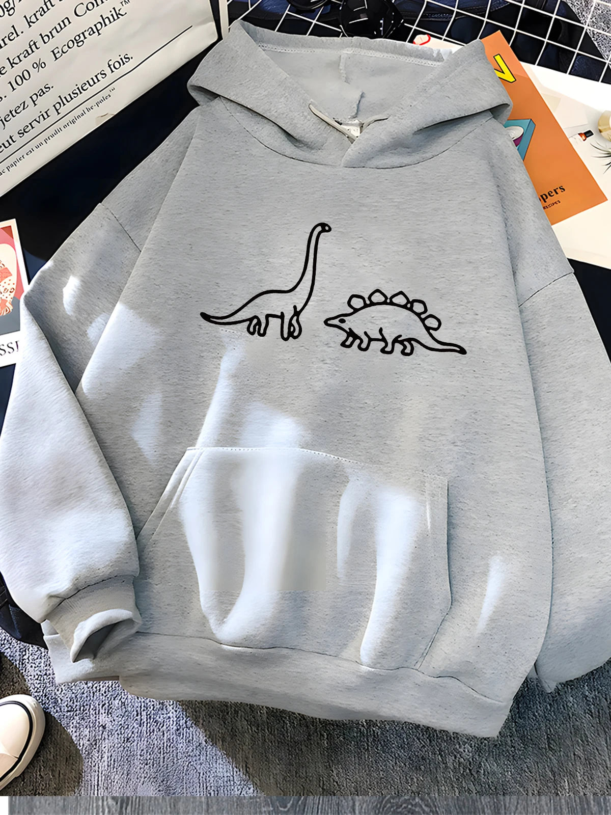 Kawaii Dinosaur Print Women's Hoodie