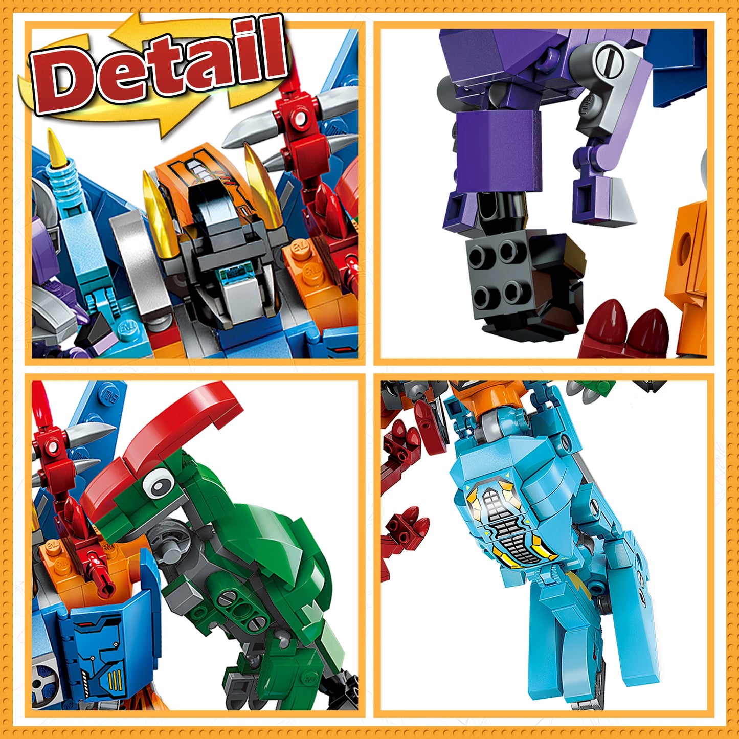 Jurassic Dinosaur 6-in-1 Building Toy Set – Action Figure