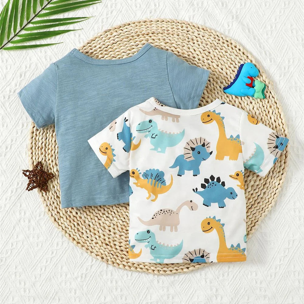 Cute Dinosaur Short Sleeve T-Shirt – Casual Outfit for Toddler (1-3 Years)