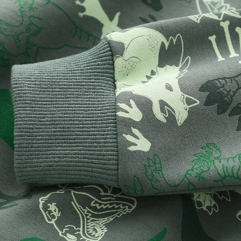 Spring Kids Camo Green Dinosaur T-shirt Boys Long Sleeve Fashion Casual Preppy Clothes Little Boys Cotton T-shirts