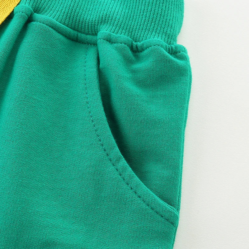 Boys' Cotton Sweatpants – Embroidered Dinosaur Cartoon Trousers
