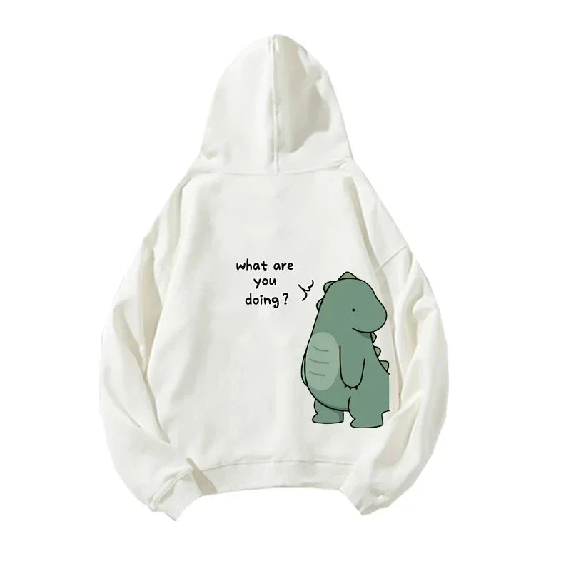 Couples Dinosaur Print Hoodie