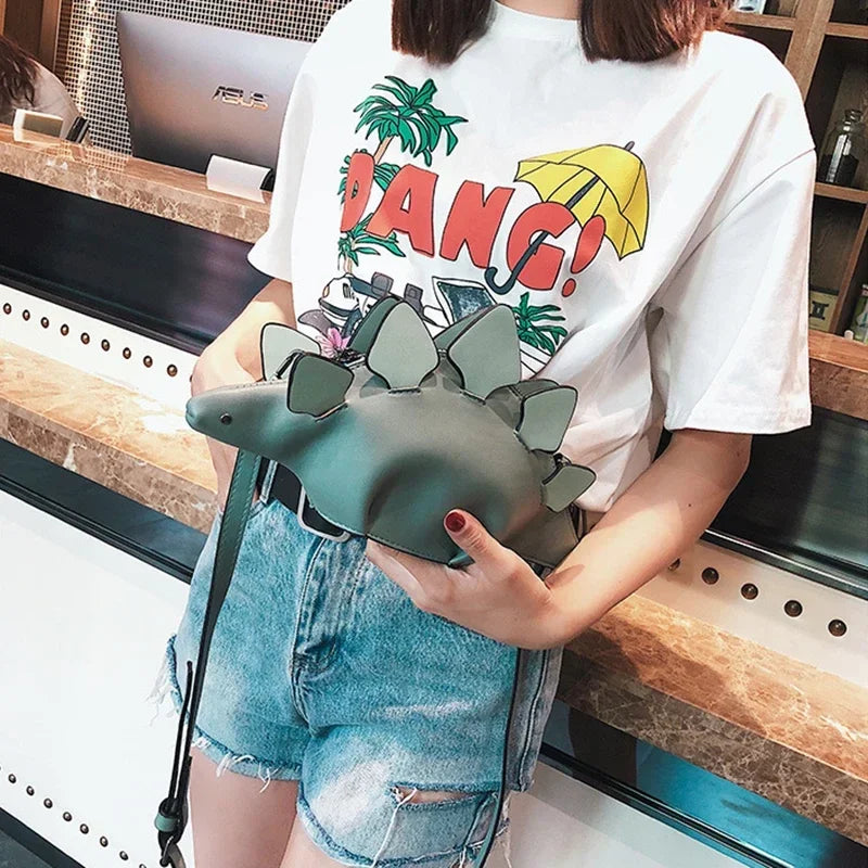 Dinosaur Style Women's Shoulder Bag Purses and Handbags Small Crossbody Bag for Women Casual Animal Clutch Bag Pu Leather