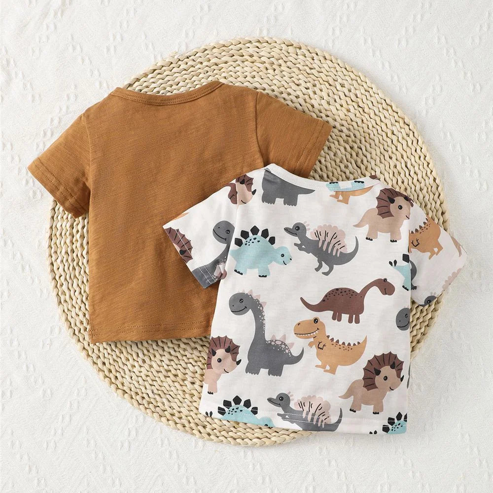 Cute Dinosaur Short Sleeve T-Shirt – Casual Outfit for Toddler (1-3 Years)