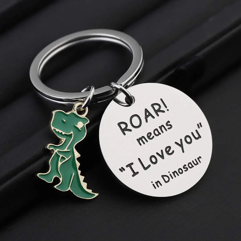 ROAR Means I Love You In Dinosaur Key Ring Sweet Key Chains DIY Jewelry Gifts