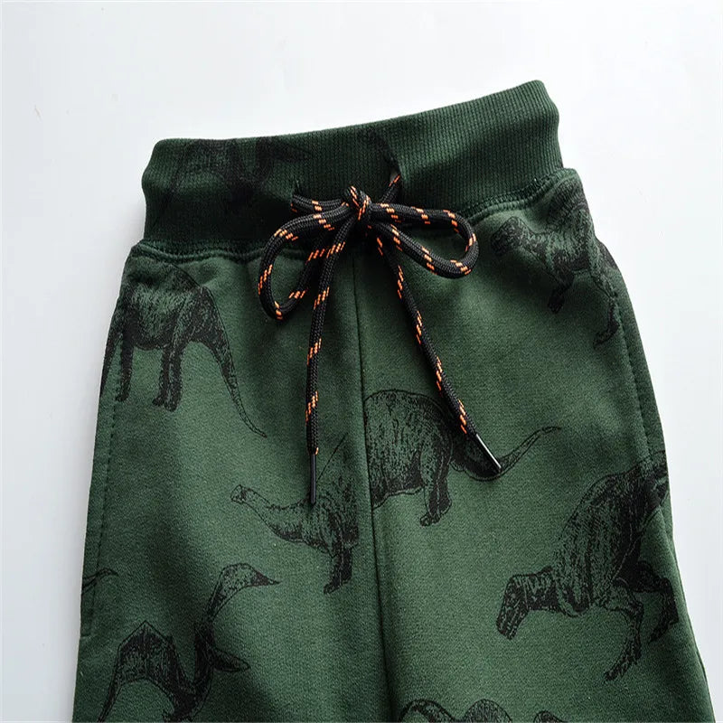 2-7T Dinosaur Print Drawstring Sweatpants for Boys & Girls