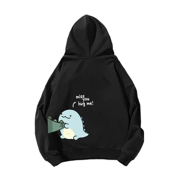 Couples Dinosaur Print Hoodie