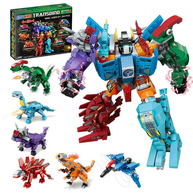 Jurassic Dinosaur 6-in-1 Building Toy Set – Action Figure