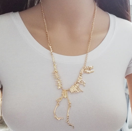 dinosaur skeleton necklace