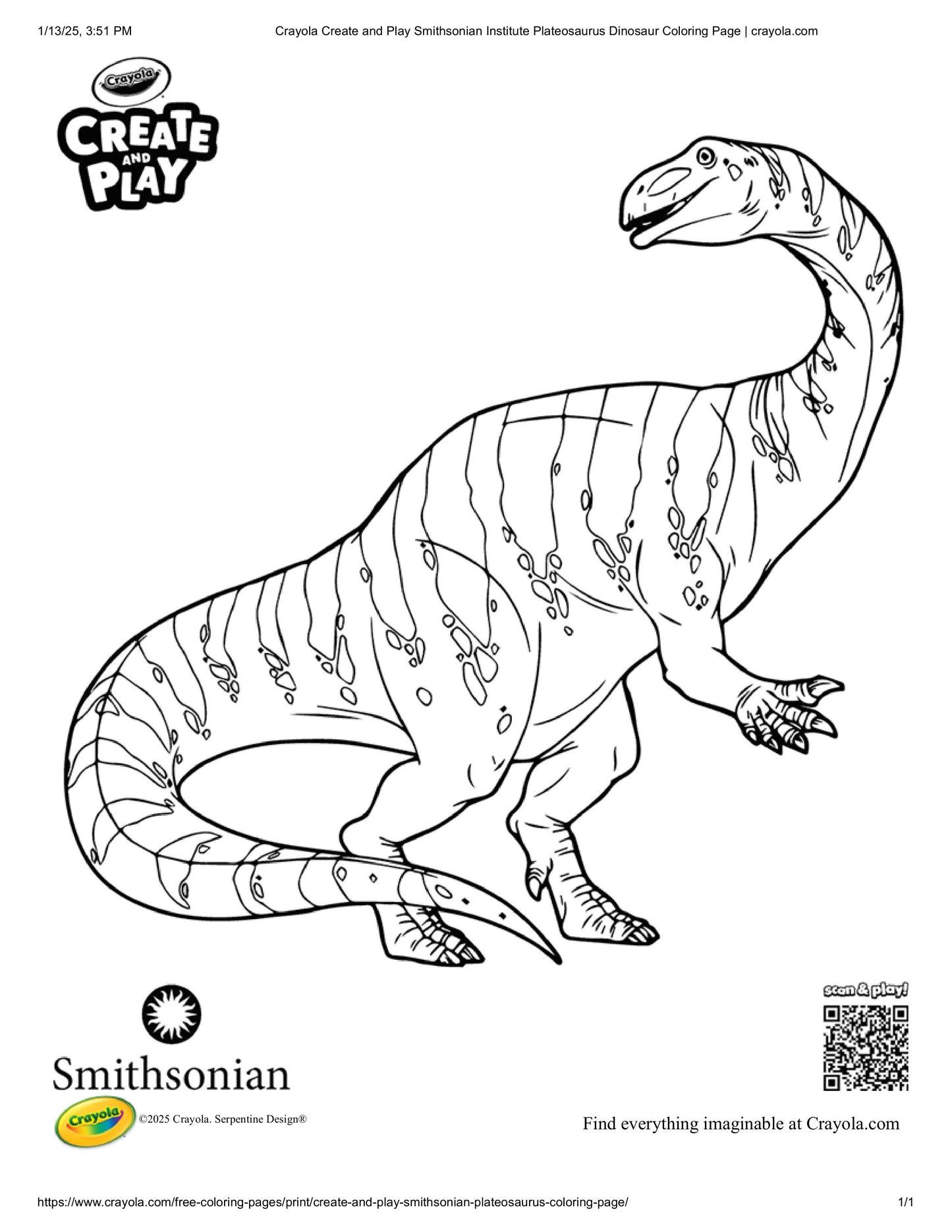 Dinosaur Coloring Page