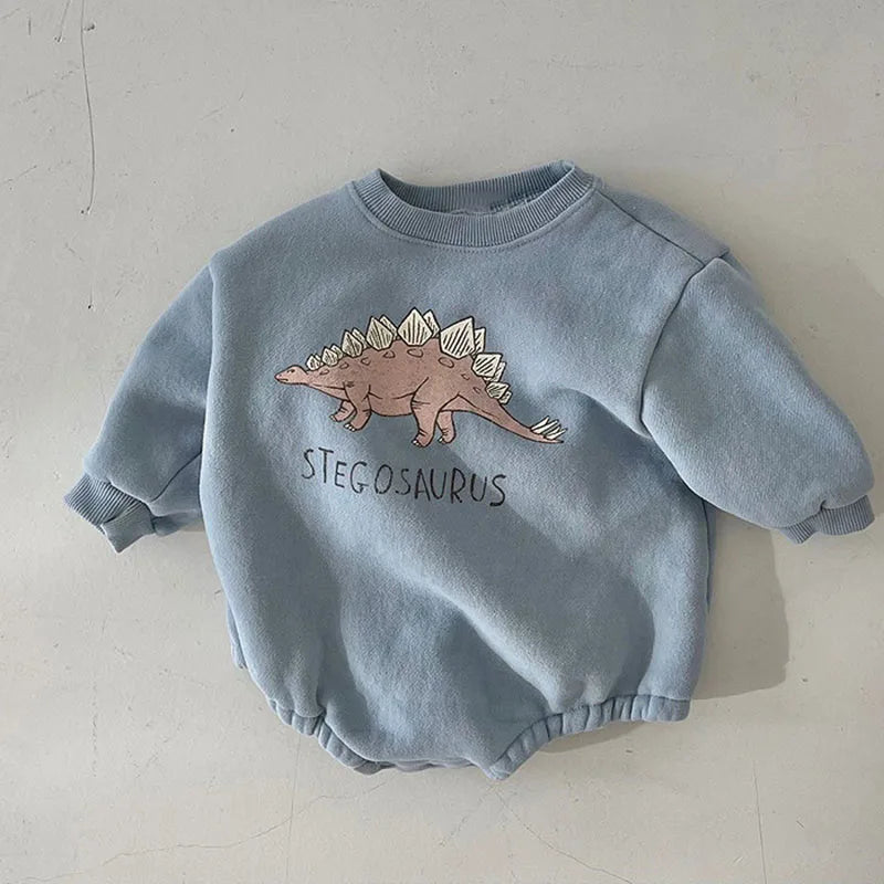 Baby Dinosaur Bodysuit – Fleece One-Piece for Toddlers, Boys & Girls with Fur Lining