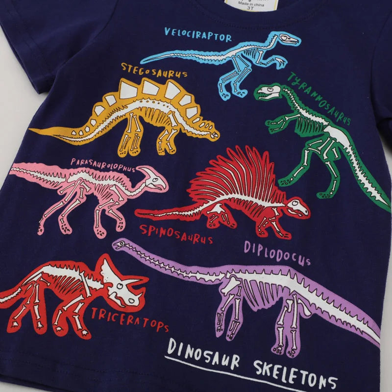 Summer Kids Luminous Dinosaur T-shirt