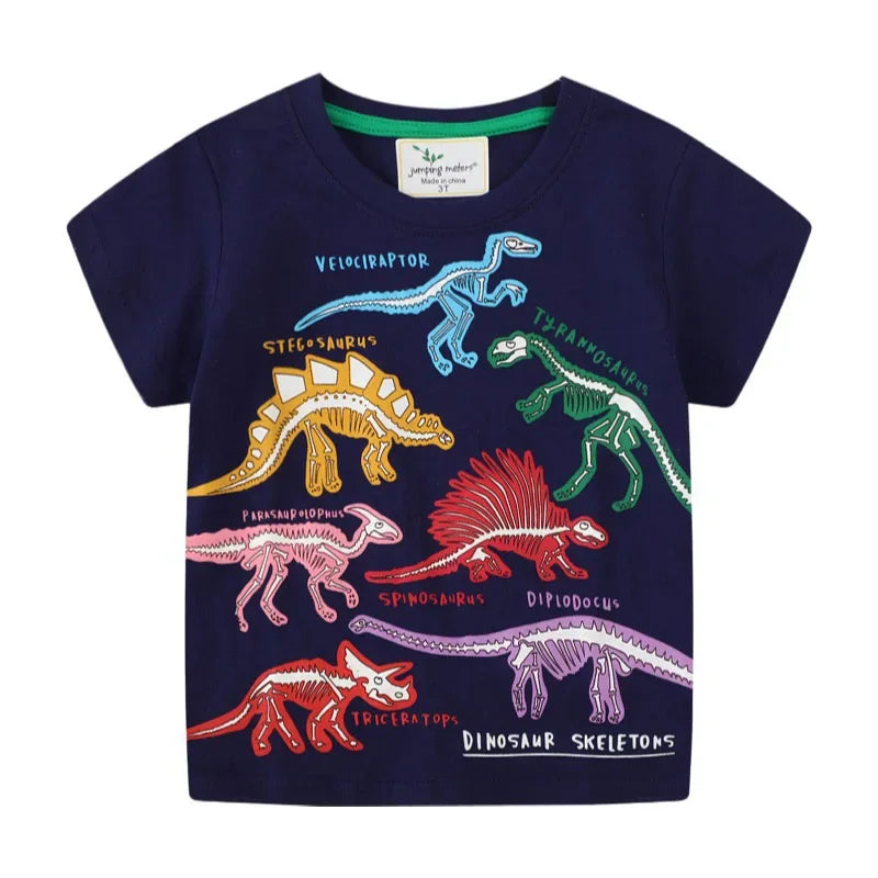 Summer Kids Luminous Dinosaur T-shirt