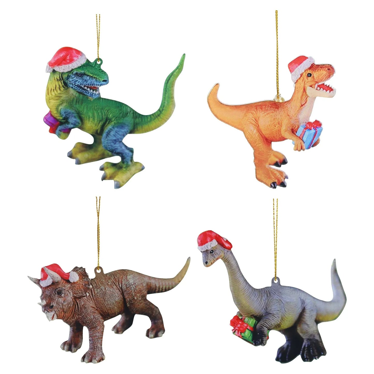 Dinosaur Christmas Acrylic Christmas Tree Ornament 2024 Merry Christmas Dinosaur Pendant New Year Home Decoration 2d