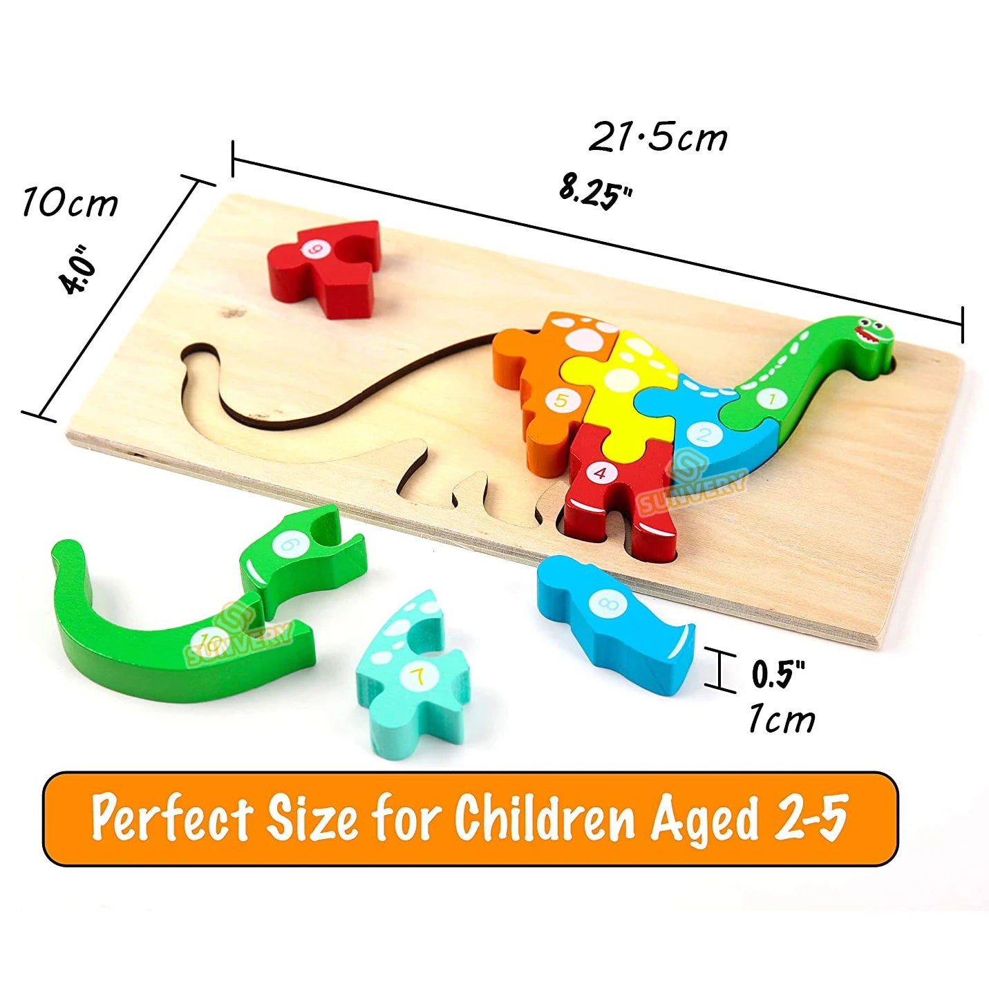 Wooden Dinosaur Puzzle – 3D Educational Toy for Toddlers