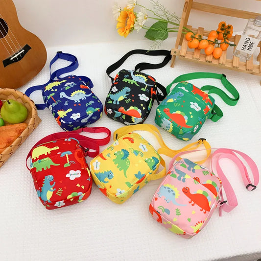 Messenger Bag Cute Cartoon Dinosaur Mini Crossbody Shoulder Bag for Baby Girls Boys Coin Purse Zipper Money Phone Pouch