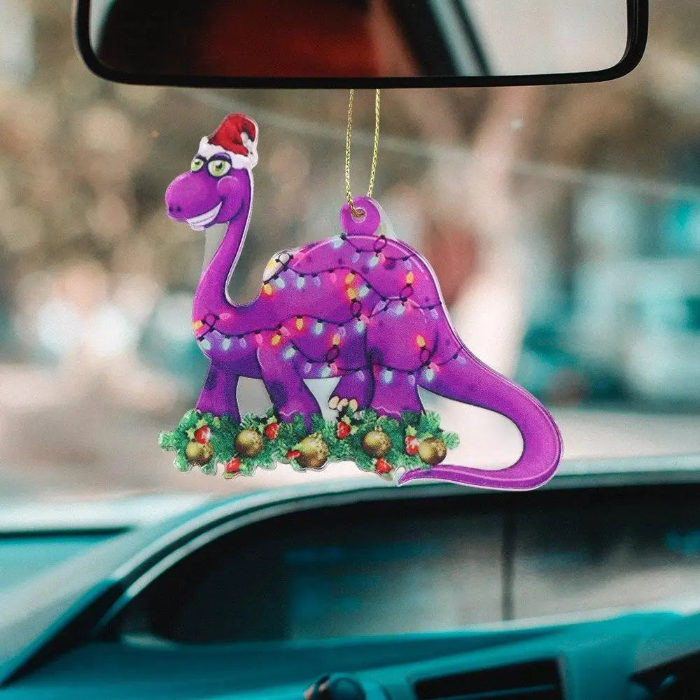 2D Christmas Tree Dinosaur Pendant Cartoon Acrylic Christmas Dinosaur Hanging Ornaments Hanging Decorative