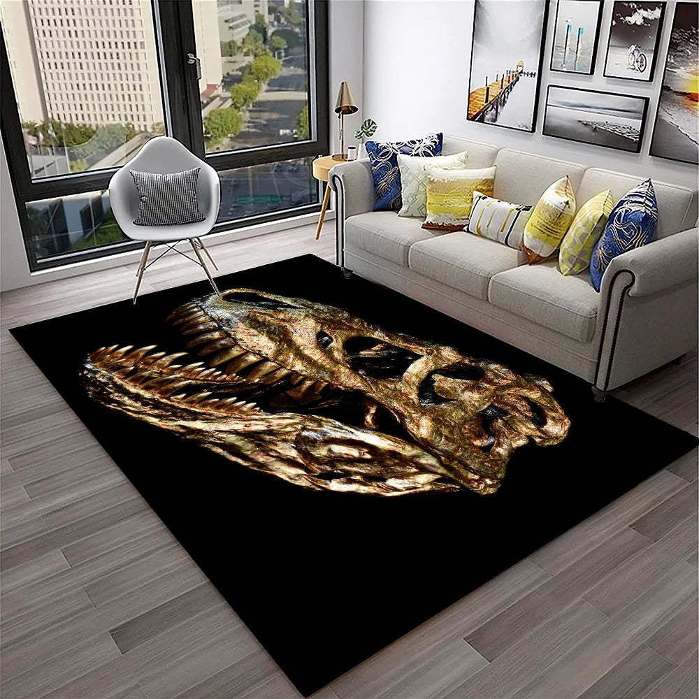 3D Dinosaur Fossil Carpet Rug for Living Room, Bedroom, Sofa, Kids Area