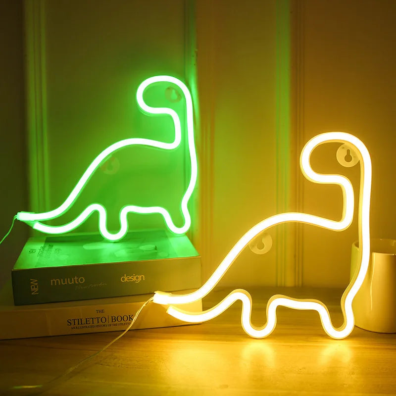 Dinosaur LED Neon Light - Desk Decoration,Home Decor, Gift for Kids & Adults