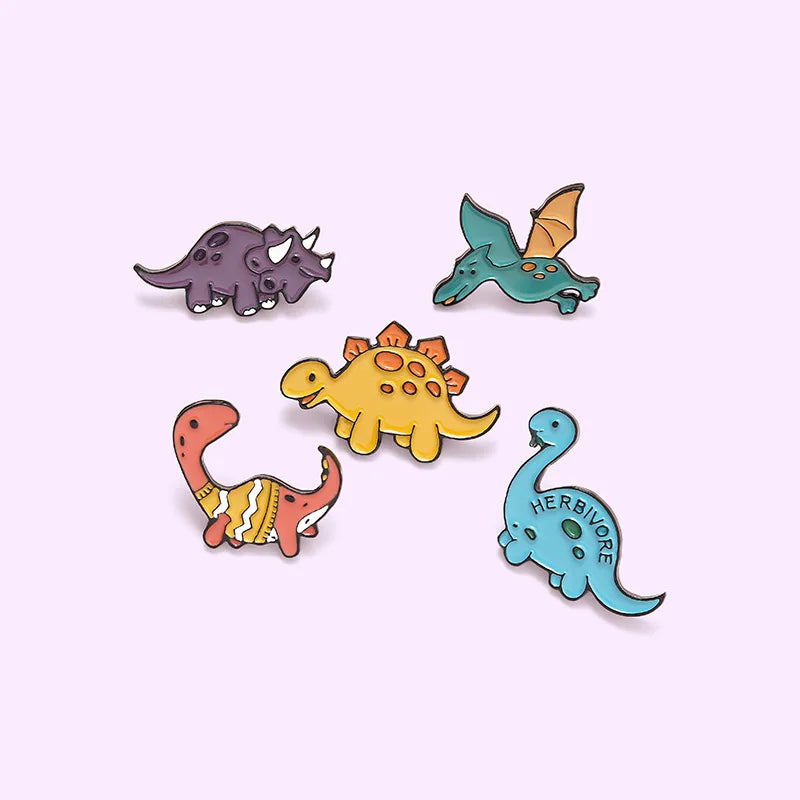 Dinosaur Pterosaur Triceratops carton Enamel Pin Custom Brooch Clothes Rose Planet Animal Badge for Bag Lapel Jewelry Gift f
