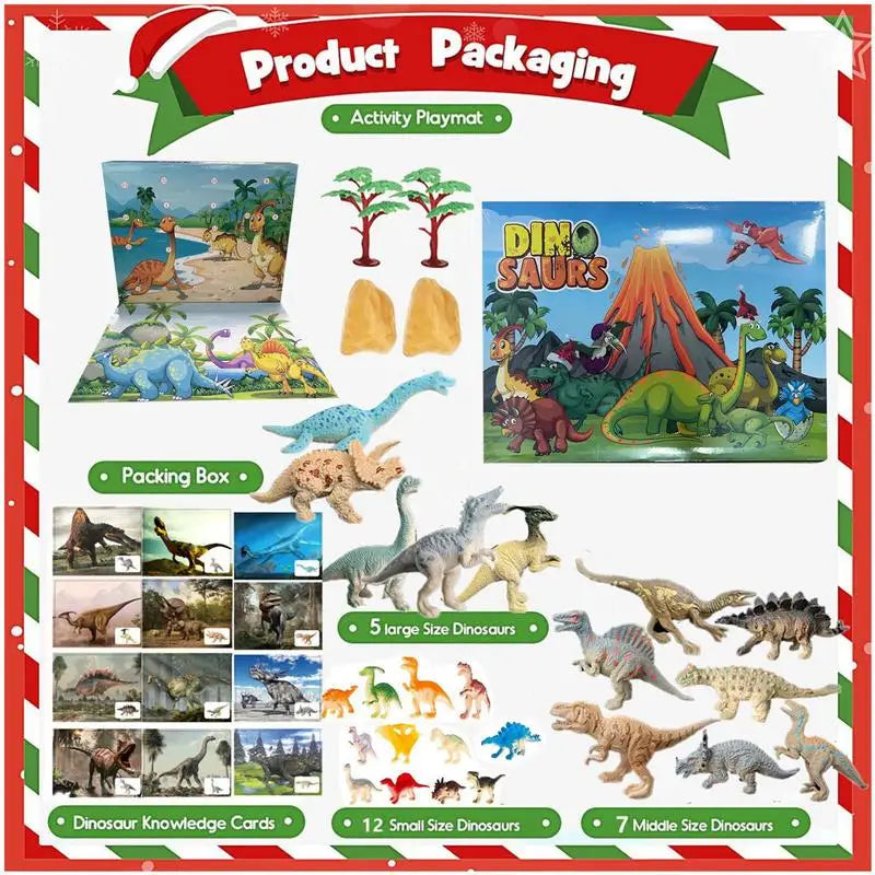 Dinosaur Advent Calendar 24 Days Dinosaur Christmas Countdown Calendar Toys Dino Toy Christmas Gift For Boys Girls