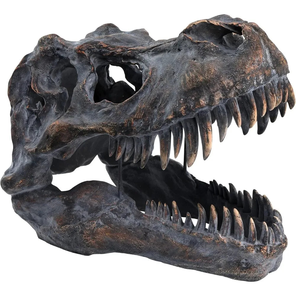 Giant 20" Tyrannosaurus Rex Skull Wall-Mounted Resin Fossil Statue