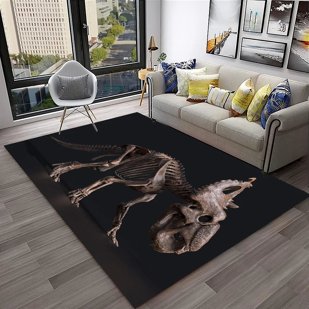 3D Dinosaur Fossil Carpet Rug for Living Room, Bedroom, Sofa, Kids Area