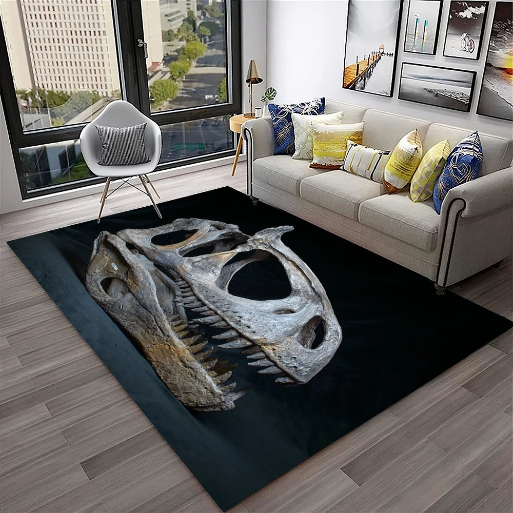 3D Dinosaur Fossil Carpet Rug for Living Room, Bedroom, Sofa, Kids Area