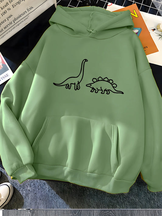 Kawaii Dinosaur Print Women's Hoodie