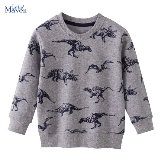 Dinosaur Hoodie – Cotton Sweatshirt for Kids, Spring & Autumn Casual Top