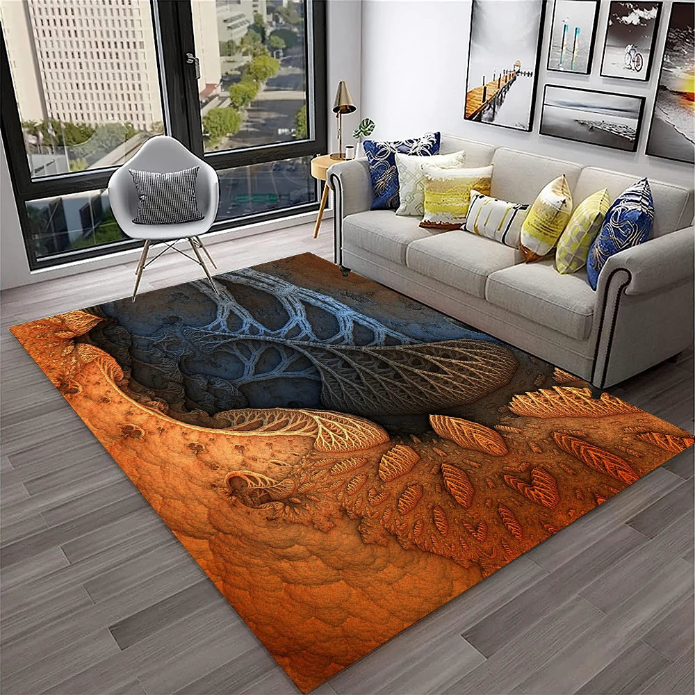 3D Dinosaur Fossil Carpet Rug for Living Room, Bedroom, Sofa, Kids Area