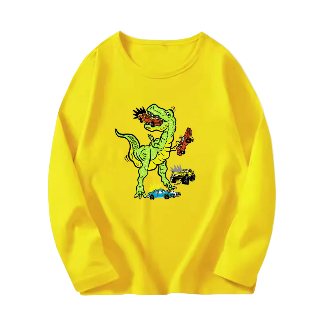 Dinosaur Long Sleeve T-shirt - Cotton Tyrannosaurus Rex Tee for Kids