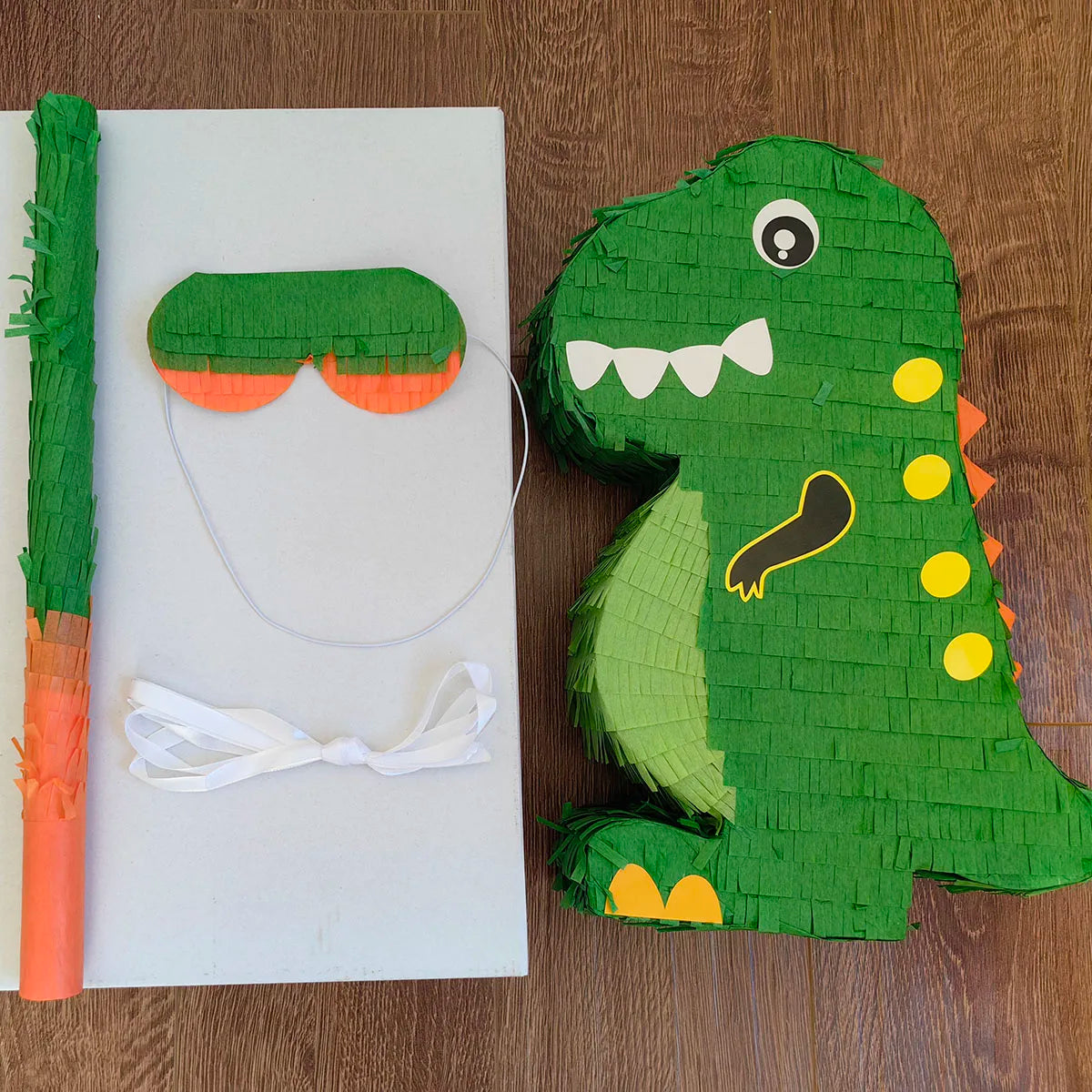 Dinosaur Pinata Bundle with Blindfold and Stick