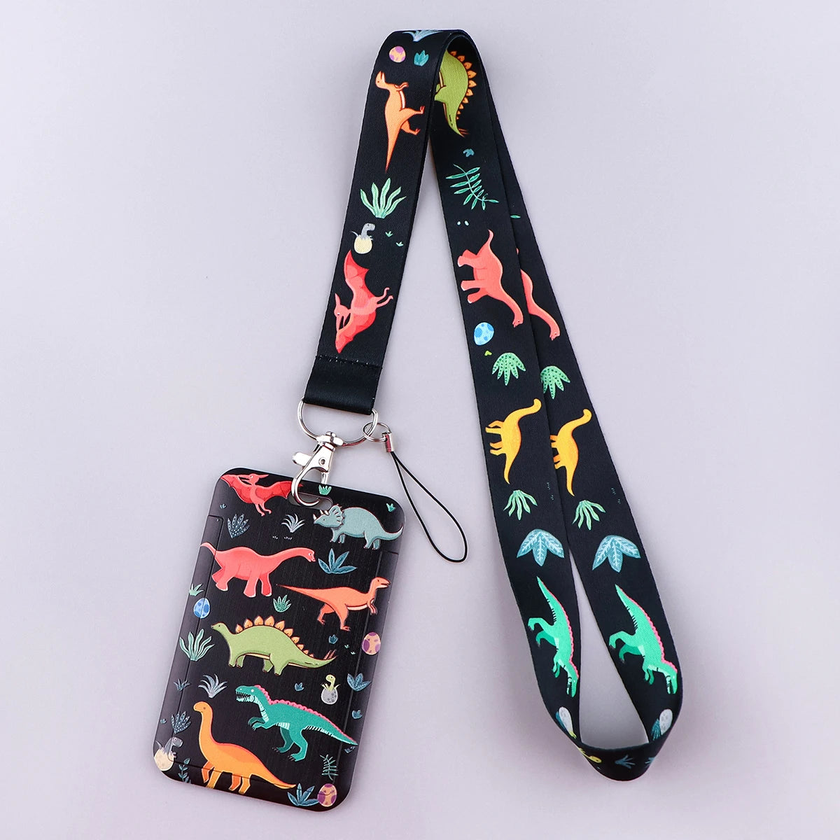 Cute Dinosaurs Credential Holder Lanyards for Keys Neck Strap ID Card Keychain Cell Phone Straps Keyring Accessories Boys Gifts