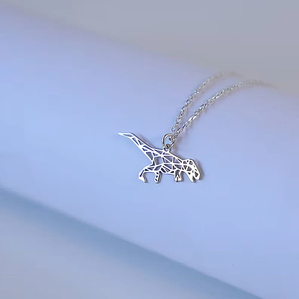 Necklace Gothic Tyrannosaurus Rex Dinosaur Pendant Charm Men Necklace Dragon Stainless Steel Hollow Collares Jewelry