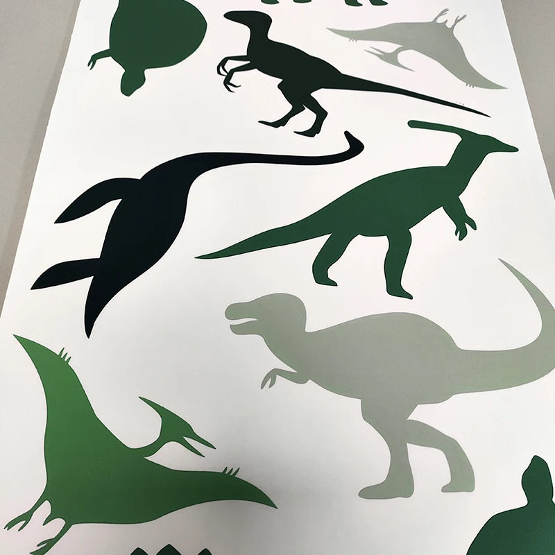 Dinosaur Wall Stickers – Cartoon Animal Decals for Boys' Room, Nursery, and Baby Bedroom Decoration**