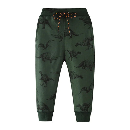 2-7T Dinosaur Print Drawstring Sweatpants for Boys & Girls