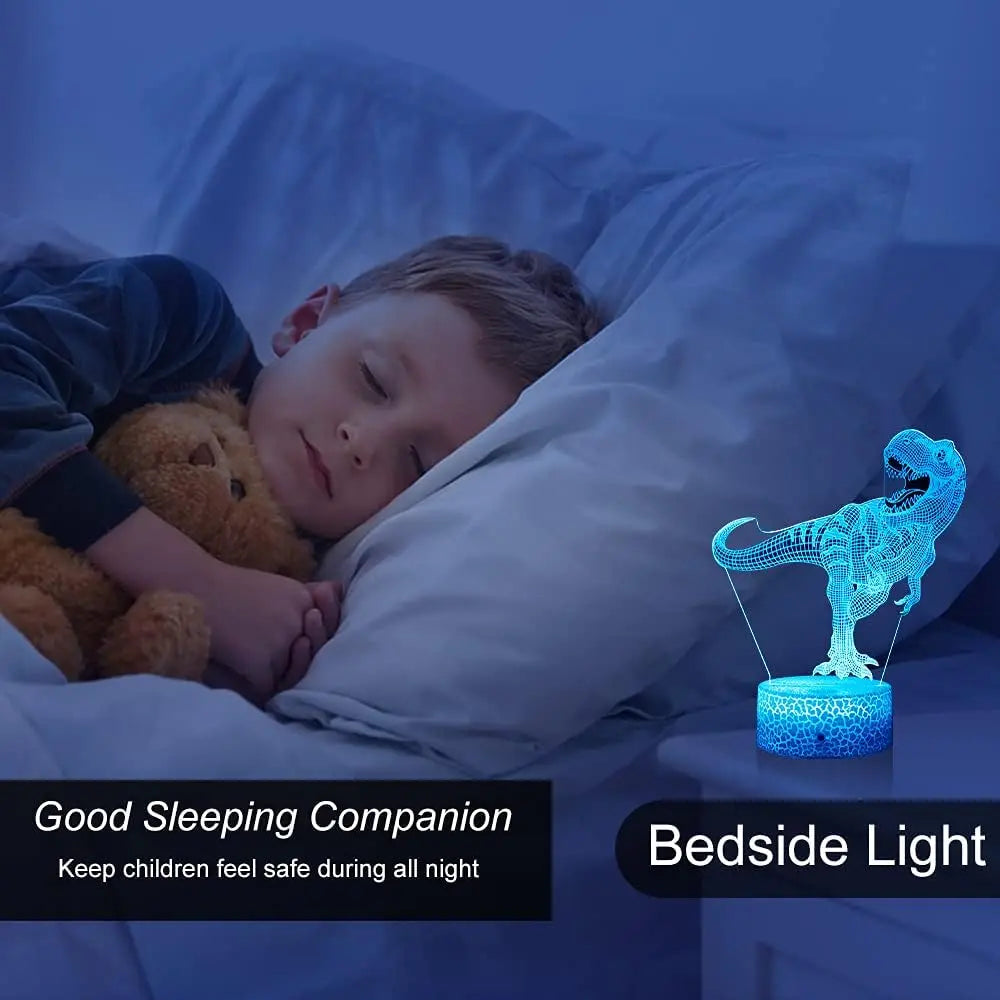 3D Dinosaur LED Night Light – USB Acrylic Dino Lamp for Kids, Bedroom Decor & Gift