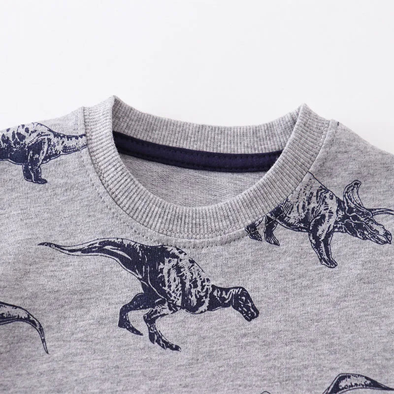 Dinosaur Hoodie – Cotton Sweatshirt for Kids, Spring & Autumn Casual Top