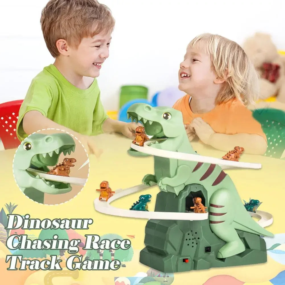 Toddler Dinosaur Climbing Slide & Race Track Toy Set